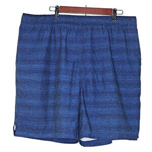 Mens Speedo Athletic Hybrid Shorts Swim Trunks Blues Built In Underwear Size XXL